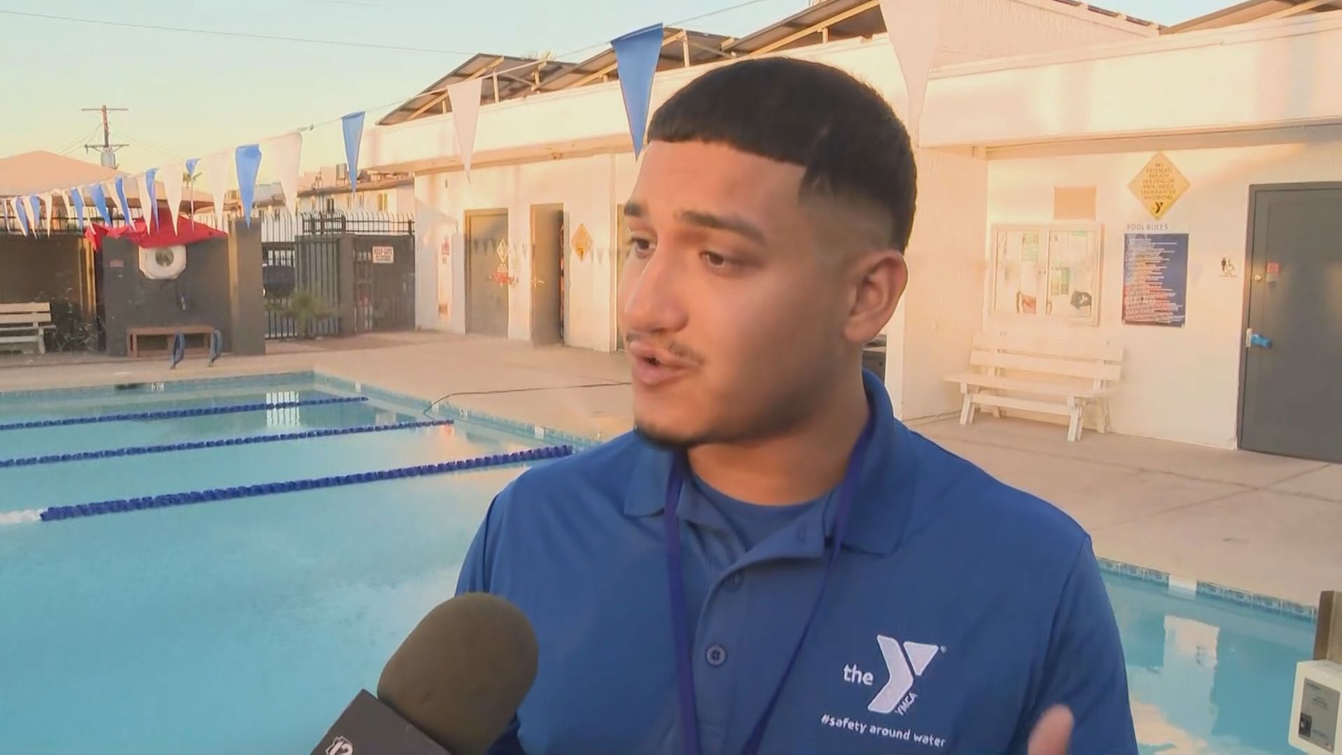 Emma Jade stops by the YMCA to see how they are teaching their swimmers to be safe around water.