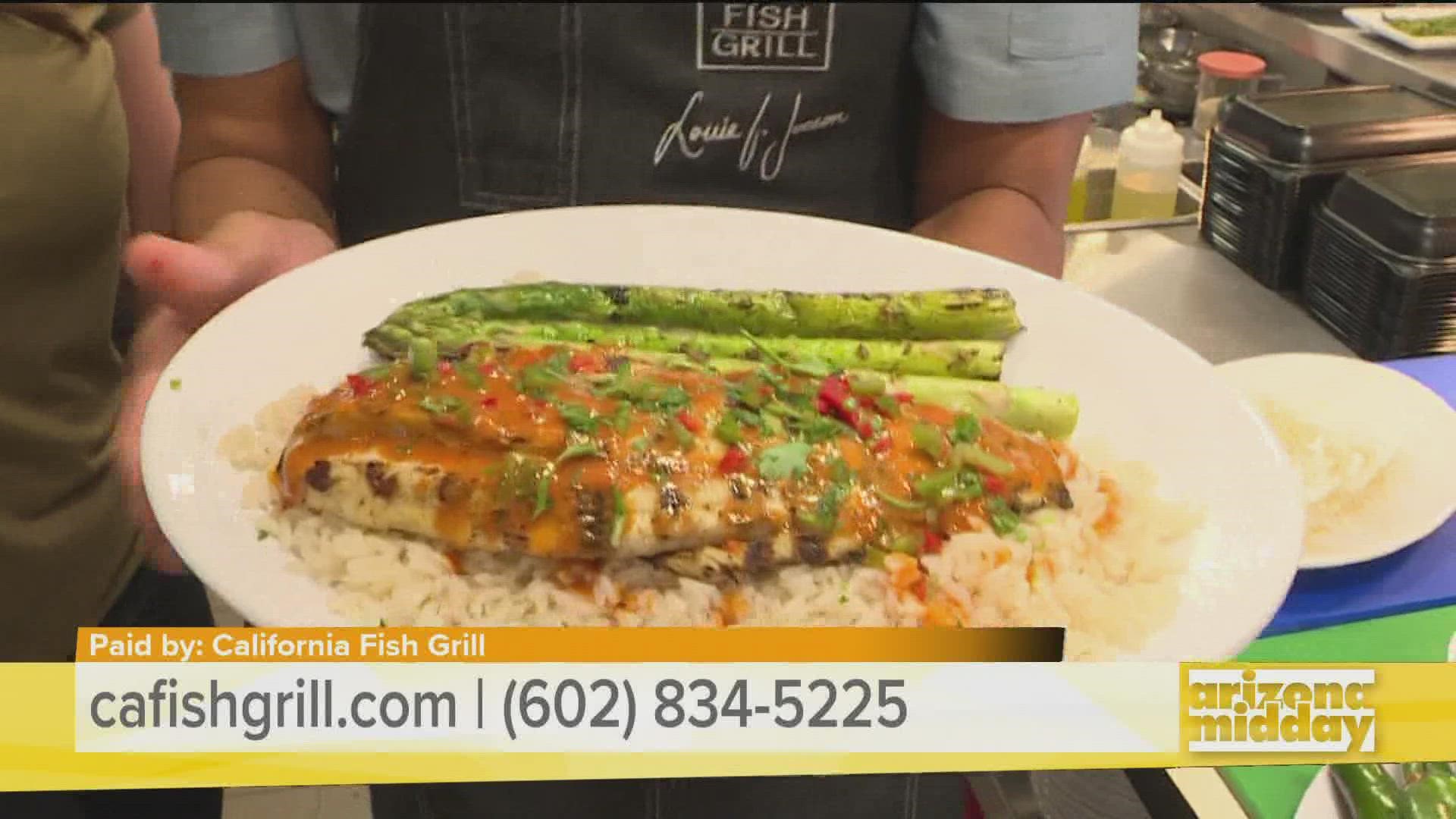 Chef Louie Jocson, with California Fish Grill, shows us how the restaurant makes the Grilled Barramundi with Peri Peri Sauce & what to expect when you come in!