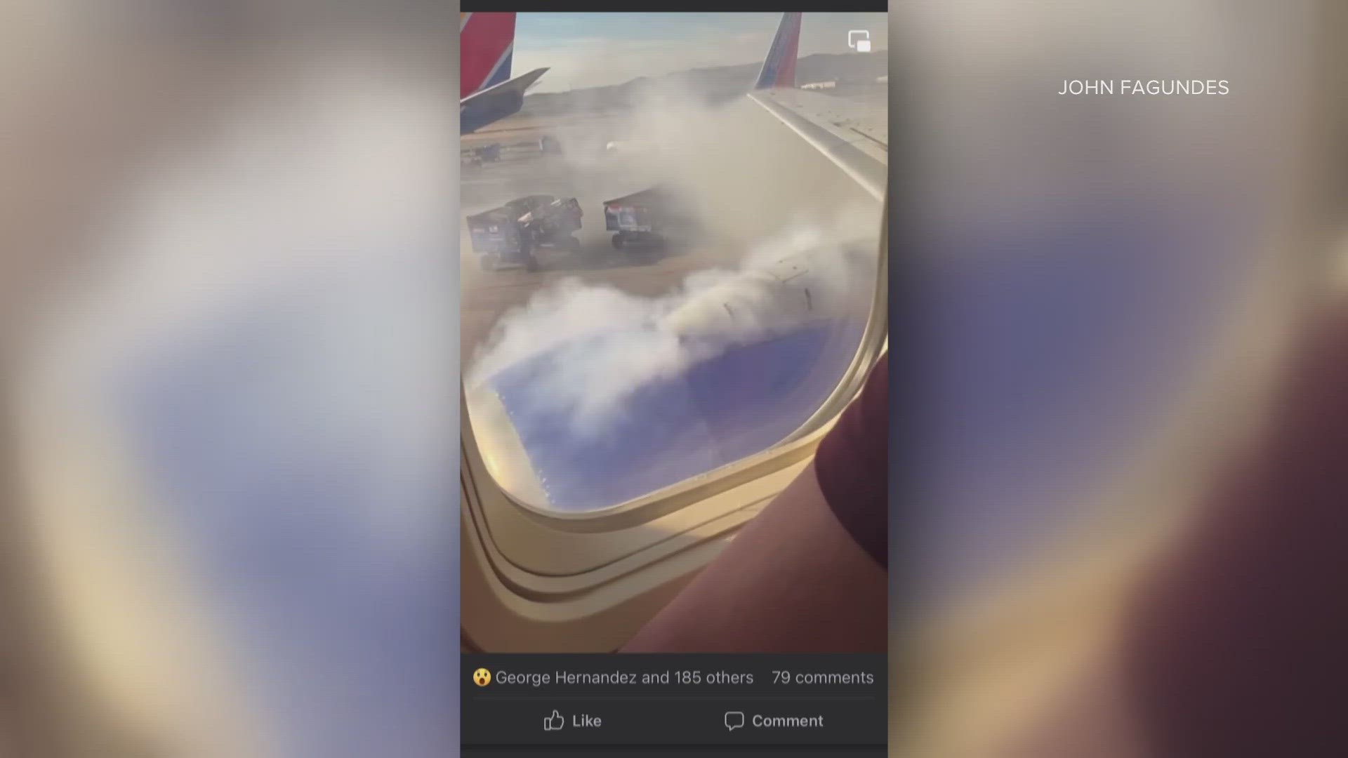 A Southwest Airlines flight from Phoenix to Puerto Vallarta, Mexico, was delayed Thursday after passengers saw one of the engines smoking.