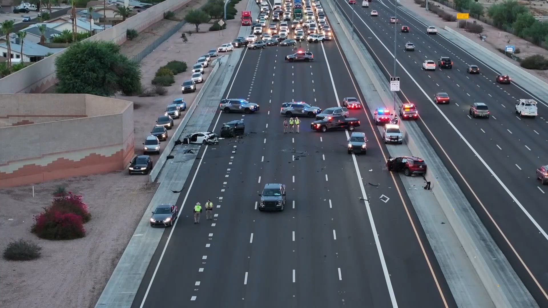 Eastbound I-10 closed after wrong-way crash, leaving multiple