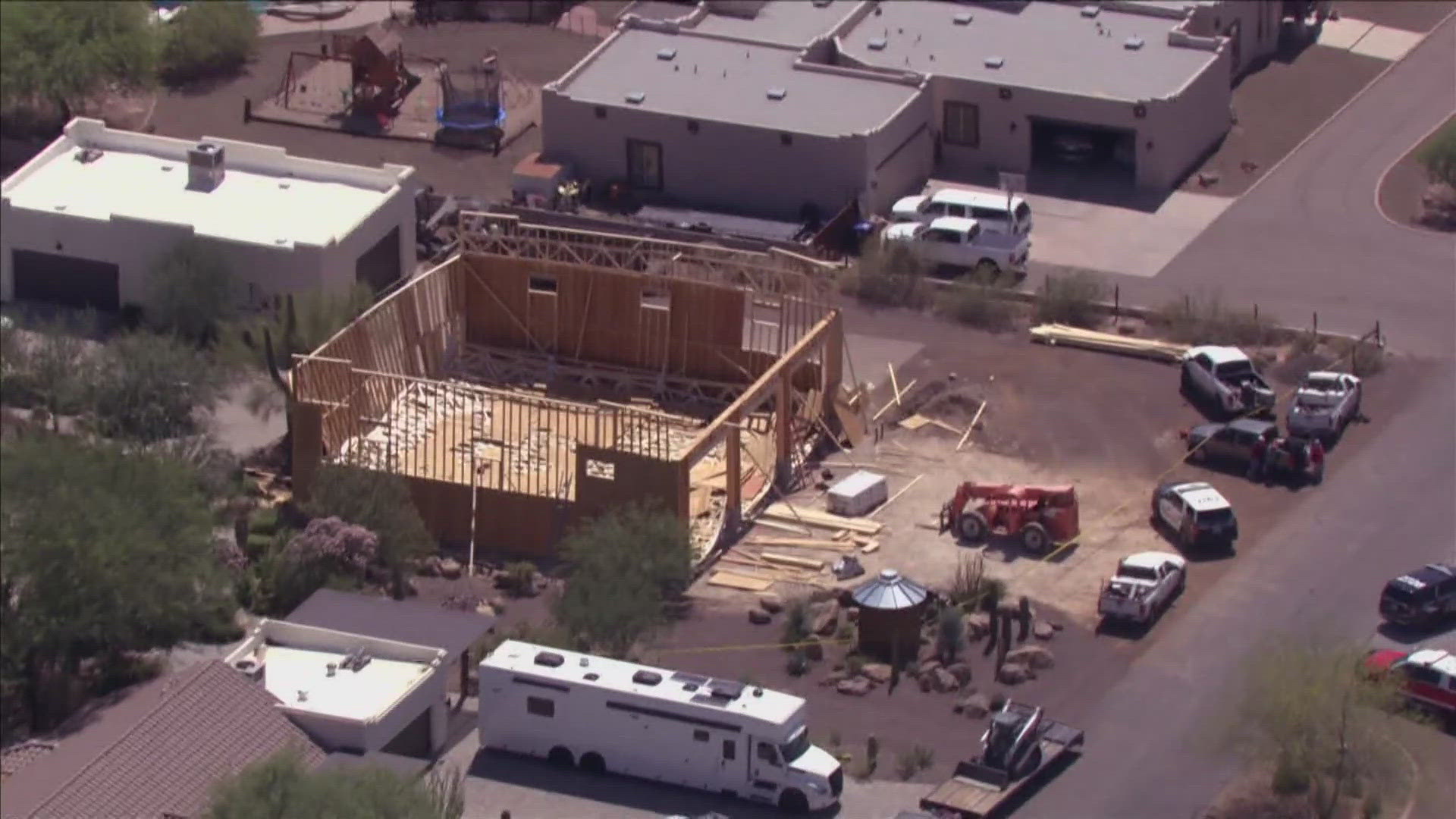 The roof collapse was reported at a construction site in Peoria.