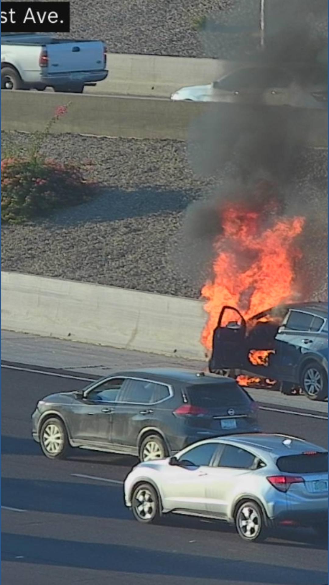 Car fire slows traffic on I-10 in Phoenix | 12news.com