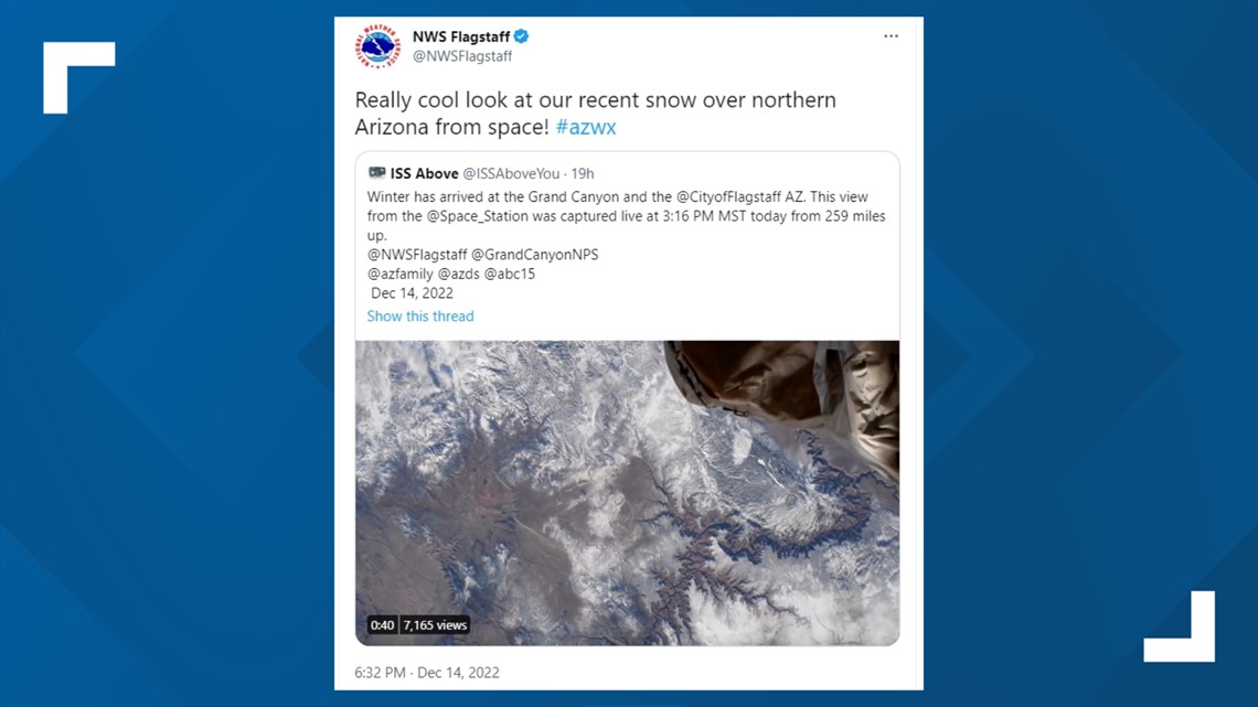 ISS memberikan gambaran sekilas tentang Grand Canyon yang bersalju dari luar angkasa