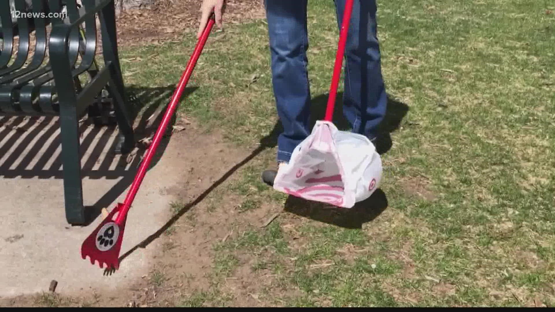 A tool originally used to pick up yard leaves has transformed into an environmentally-friendly pooper scooper and is now available to buy at Arizona Costco stores.