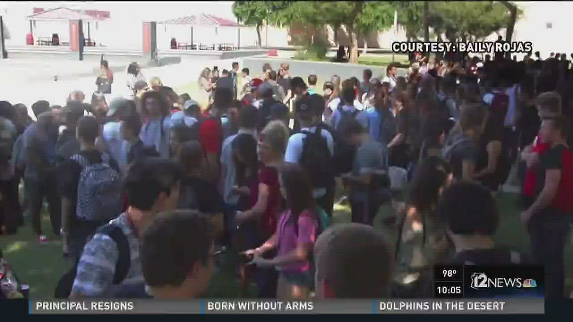 The same day students walked out of Williams Field High School in support of their principal, the school board accepted the principal's resignation. Sept. 2, 2016.