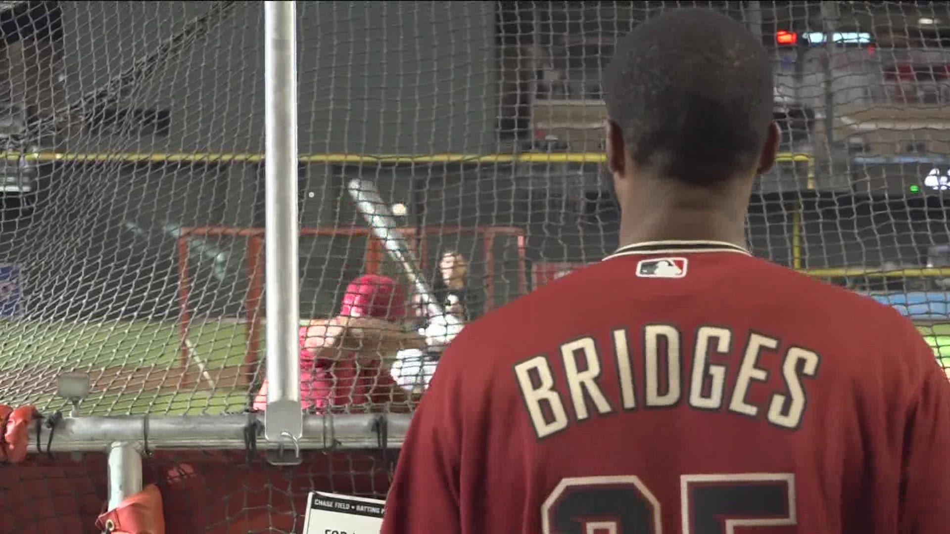 The celebration came because Bridges won a bet with the D-Backs in June and falls on his 26th birthday!