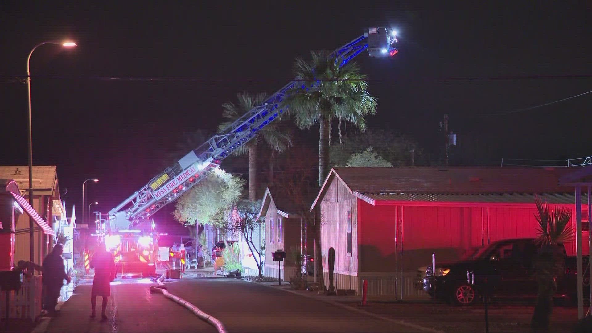 Mesa police say evidence an accelerant was found at the scene of a deadly fire that broke out early Friday morning. Watch the video above for the latest details.