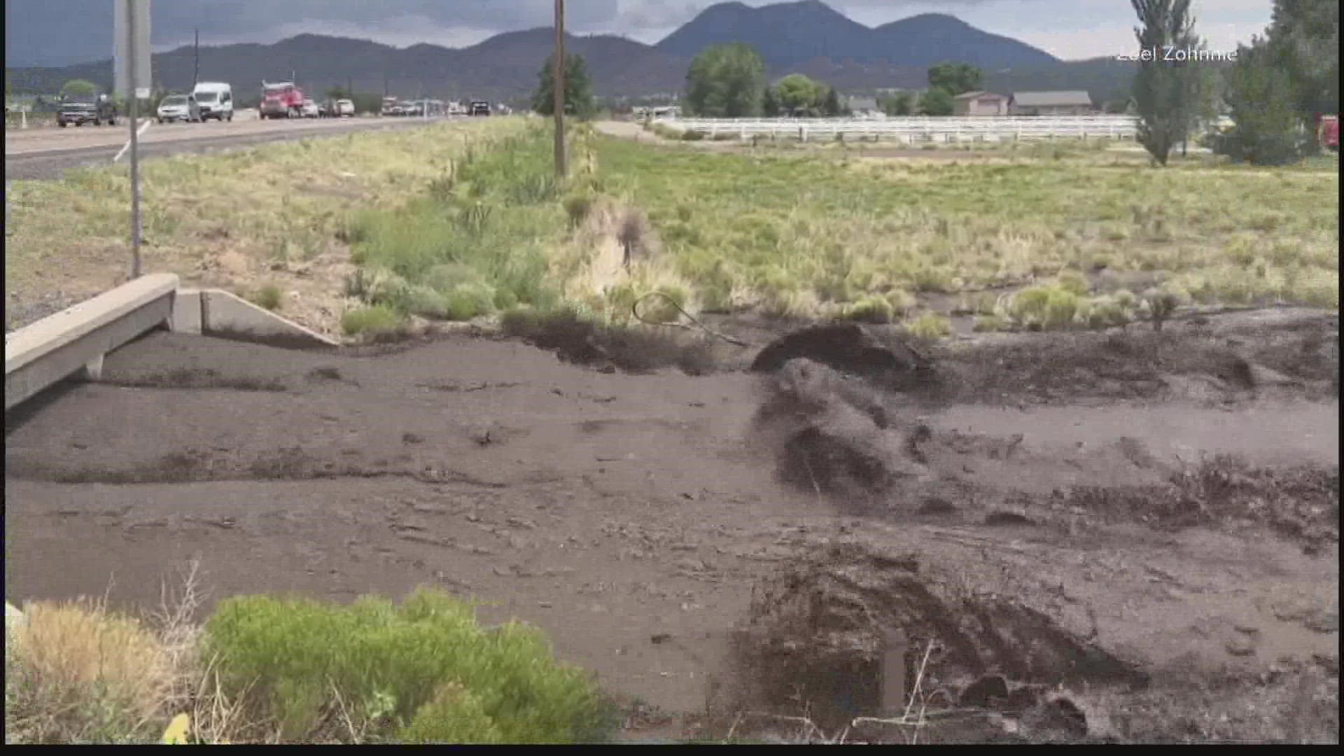 Areas impacted by the Pipeline Fire burn scar were hit hard Thursday as monsoon rains made their way through the state.
