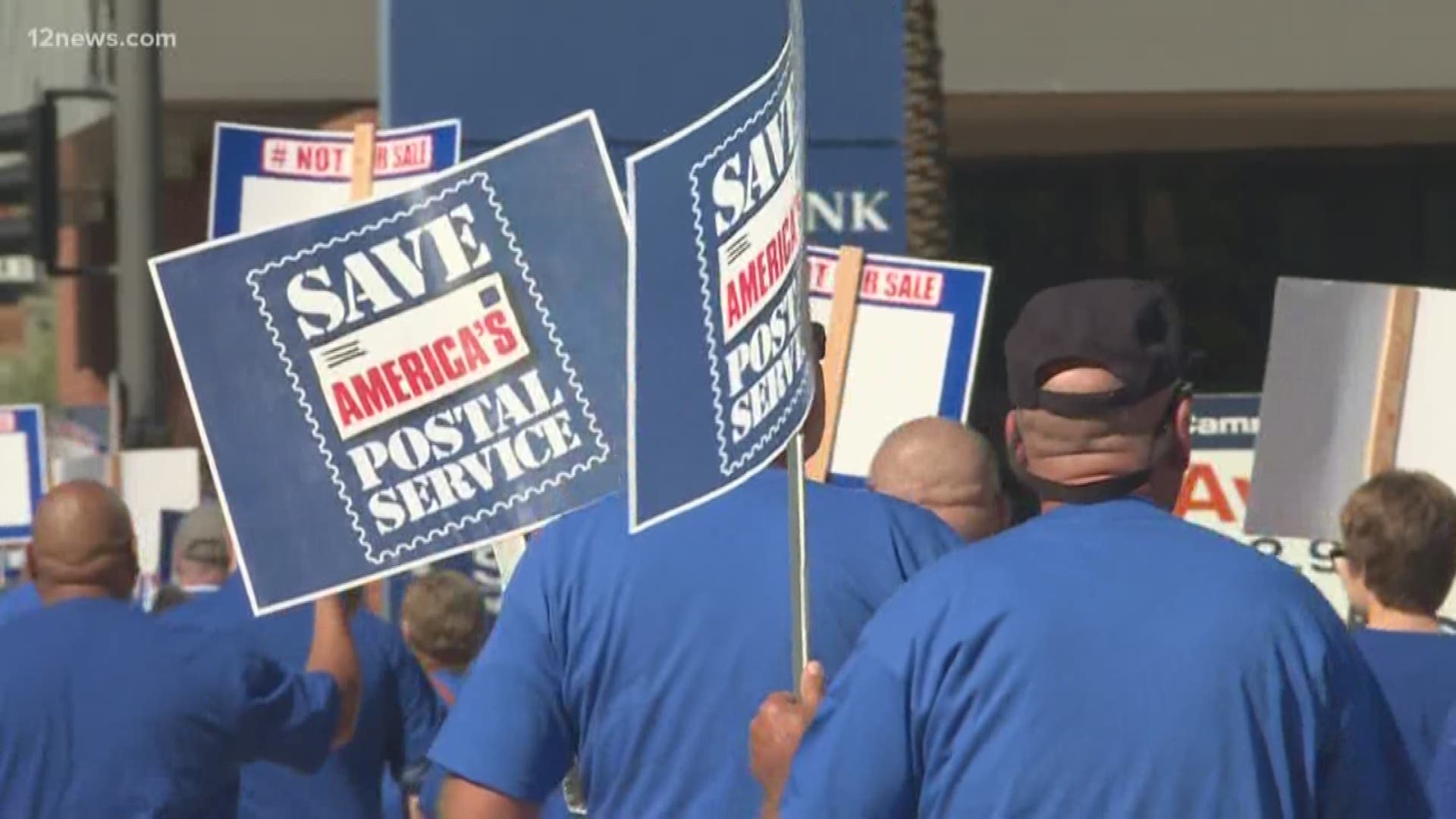 Postal workers in Phoenix were out rallying against privatizing the postal service. The Trump administration is pushing for privatization. 