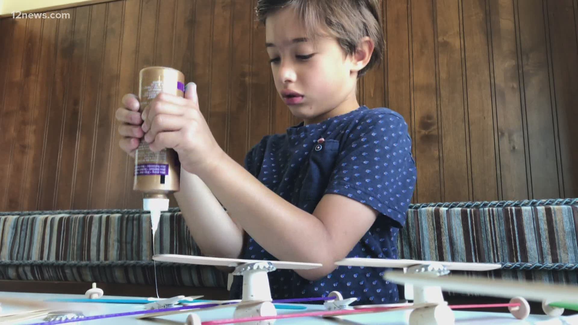 6-year-old Nicholas Bubeck is giving back to a non-profit through his unique DIY airplane business. The procedes go to The Triple Heart Foundation.
