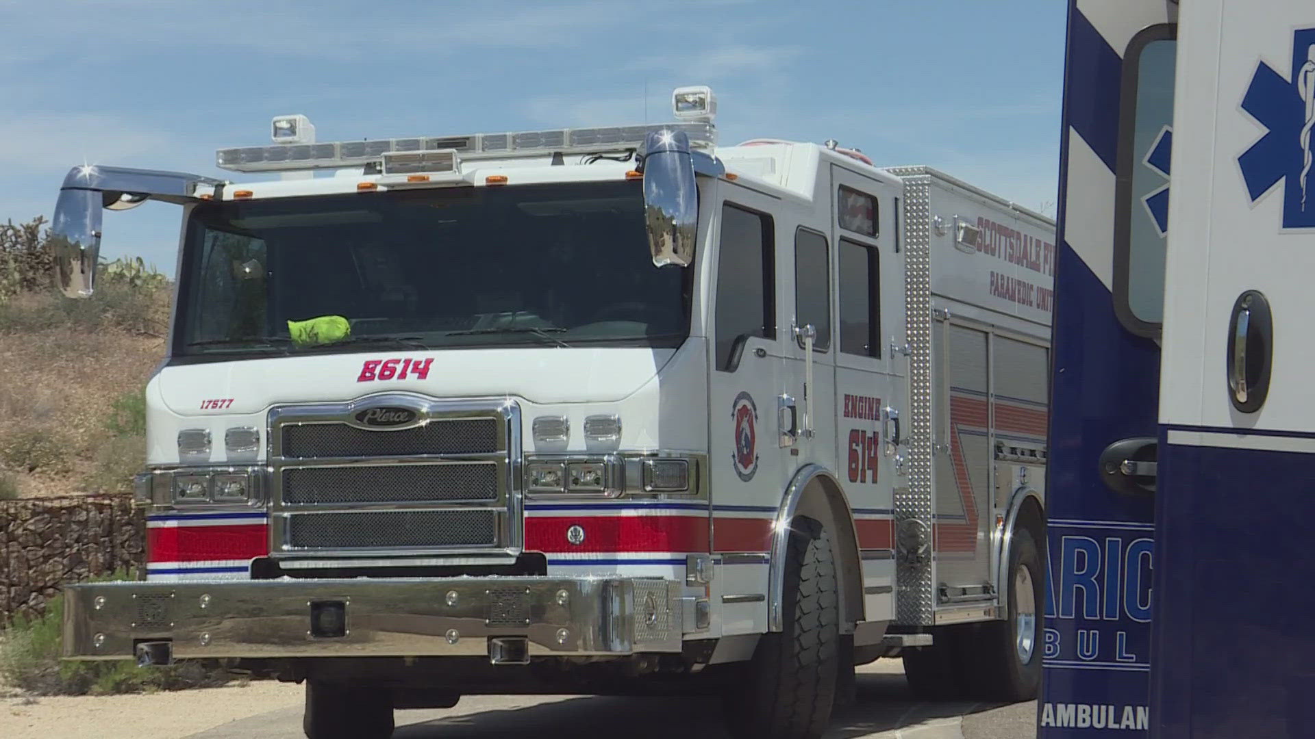 Scottsdale and Phoenix technical rescue crews say the woman remains in serious condition.