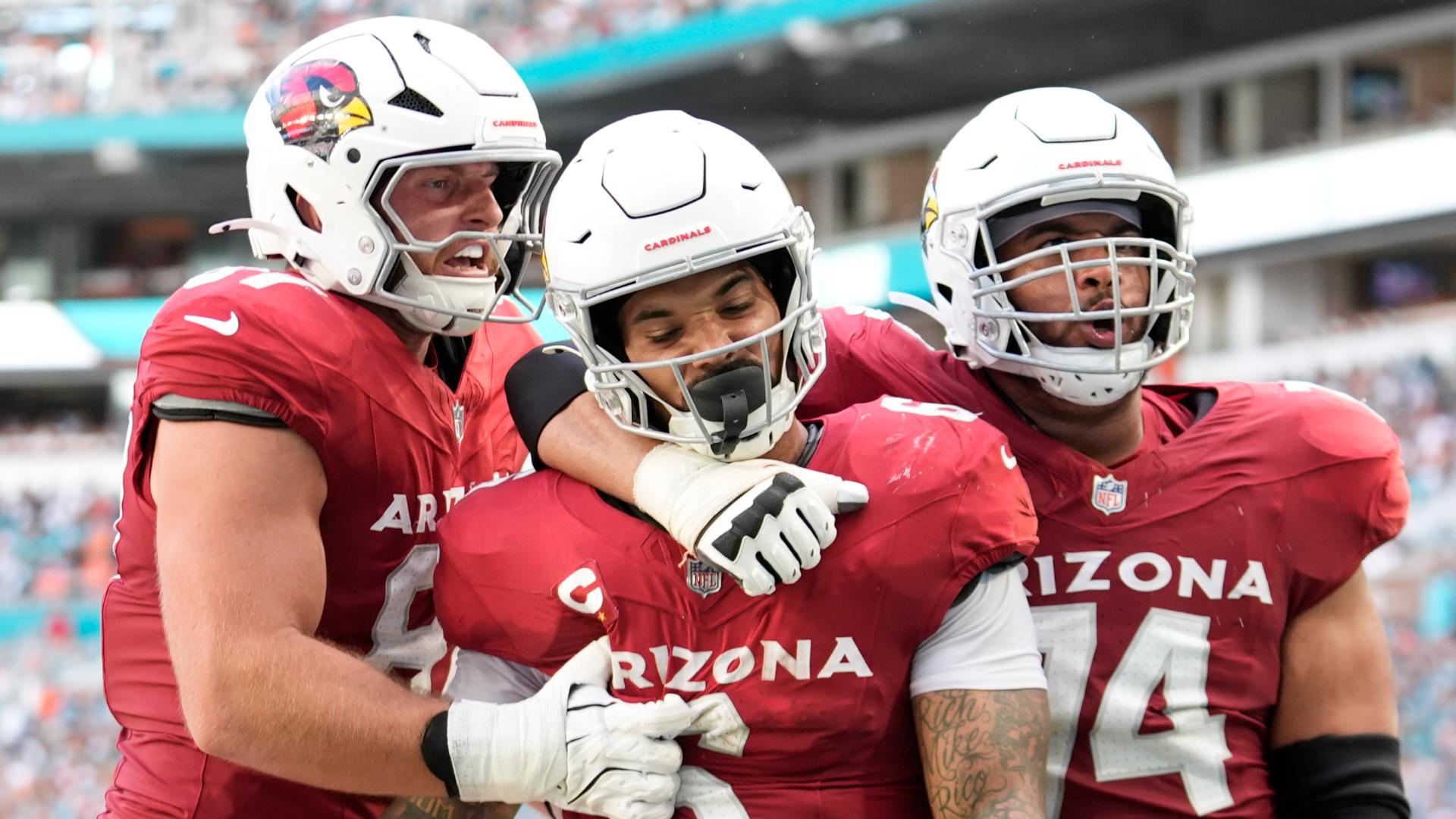 Cameron Cox, Jake Garcia and 12Sports Insider Tim Ring discuss the Cardinals' thrilling win over the Dolphins to move into first place in the NFC West.