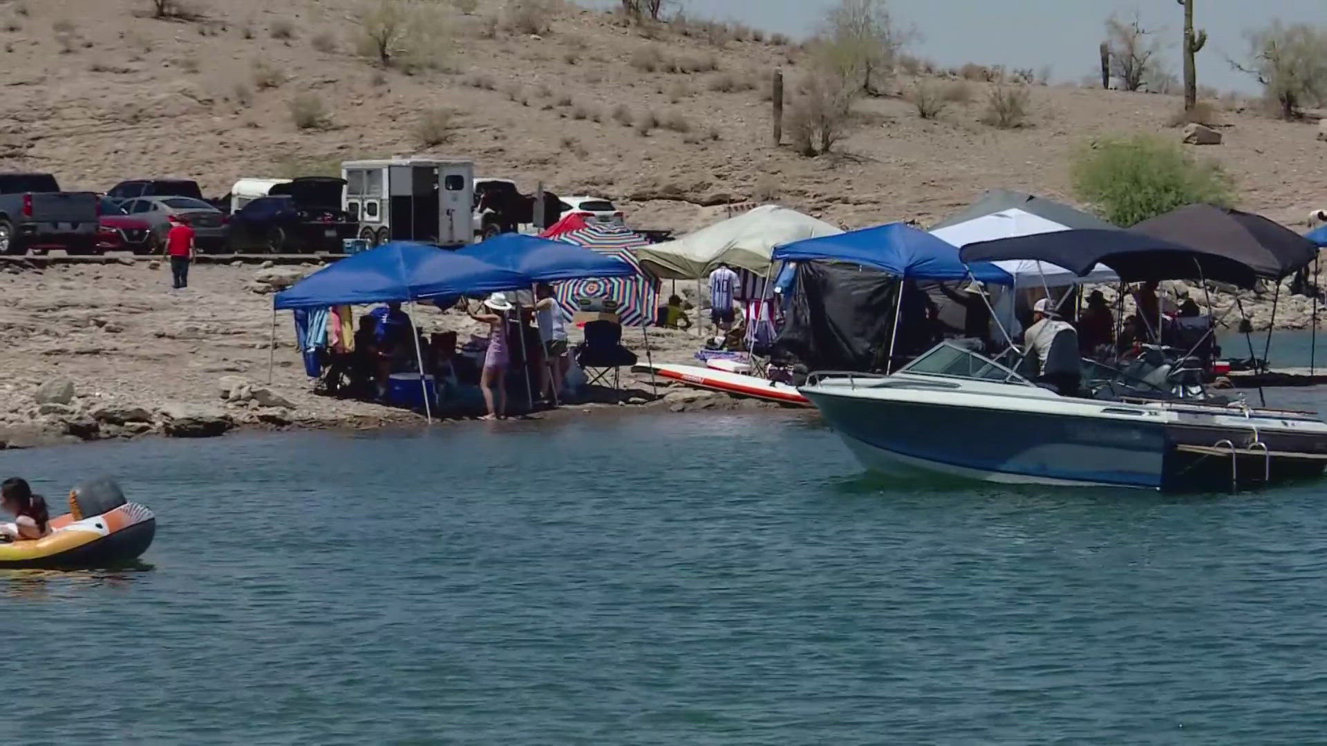 Thousands spent their day off just north of the Valley at Lake Pleasant. 12News spoke with some of the lake-goers about why they chose to spend the day there.