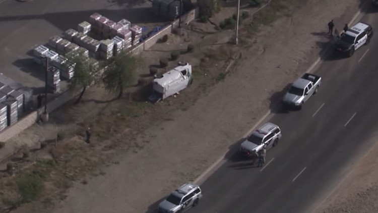 Van stolen out of Tempe flips during police pursuit, PIT used to stop suspect