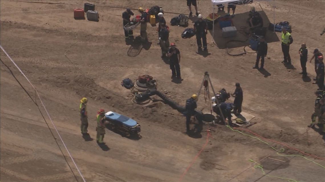 Goodyear Auto Rescue Crews attempt to rescue teen who fell down Goodyear manhole | 12news.com