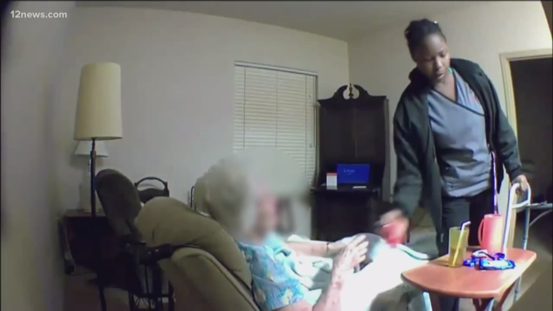 A caretaker was arrested after video shows her hitting a 96-year-old woman. The woman is a resident at a nursing facility.