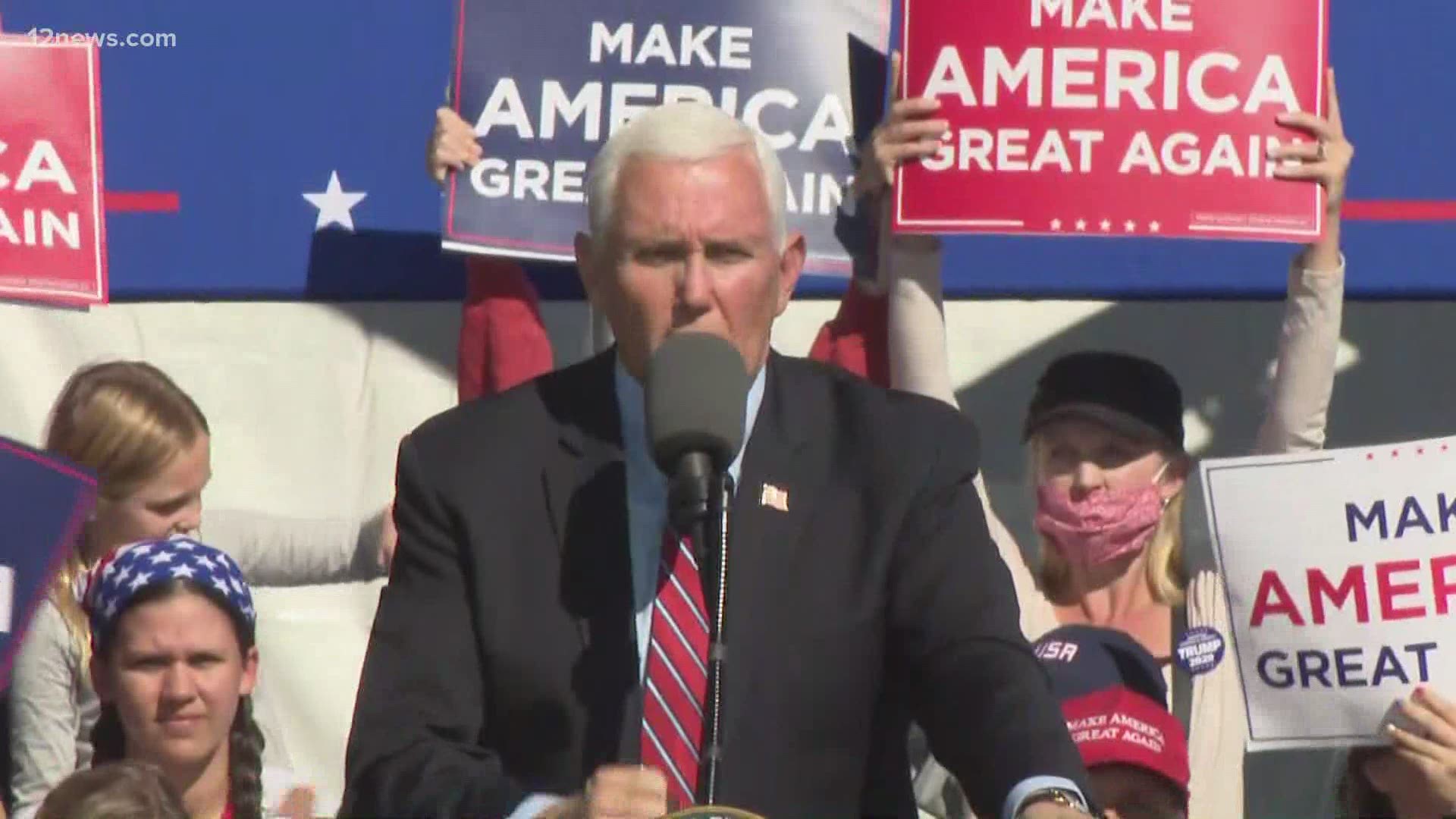 Battleground Arizona: Vice President Mike Pence was in AZ asking supporters to turn out at the polls. Pence appeared at Flagstaff and Tucson.