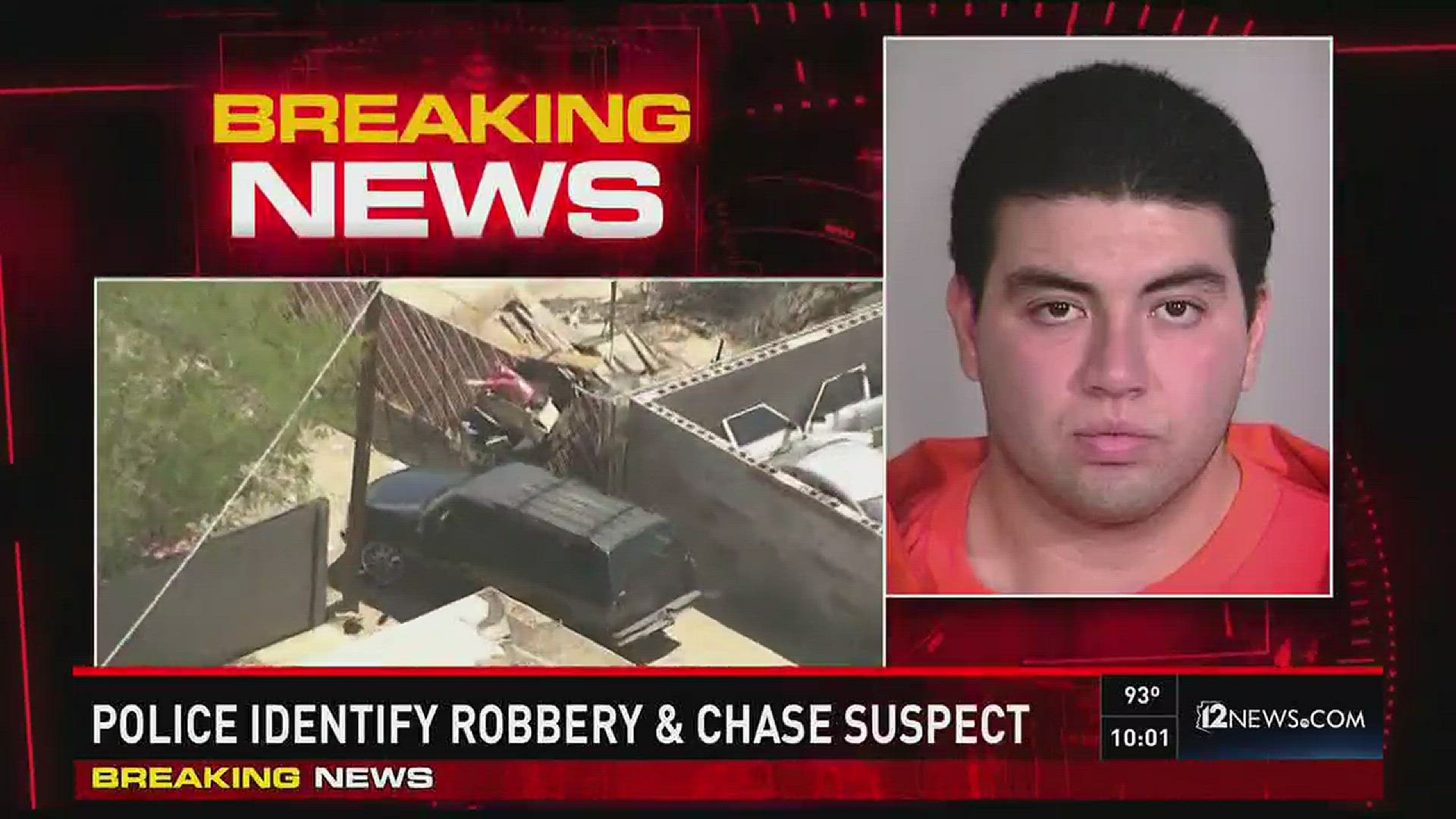 Police identify robbery and chase suspect.