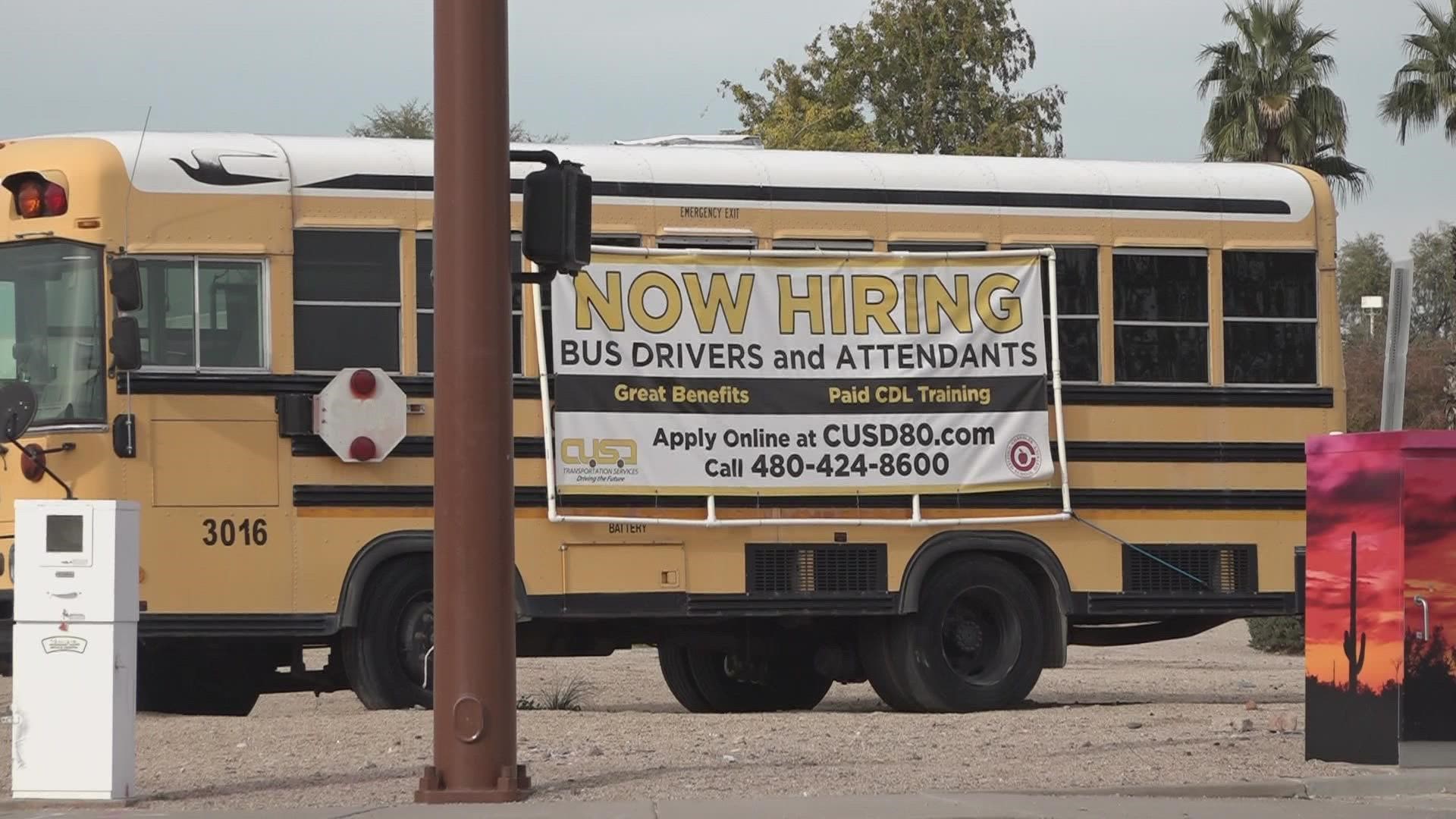 CUSD said they’re looking to fill around 30 bus driver openings. The shortage is something the district has been dealing with for about five years now.