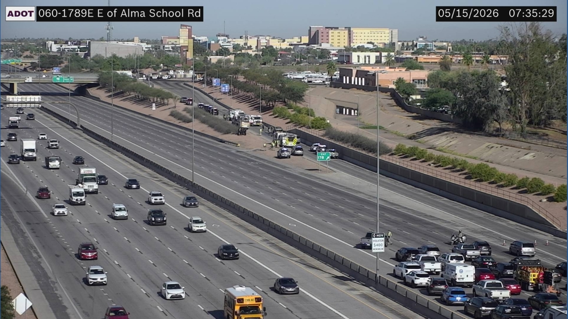 Man seriously burned after car fire along westbound US 60 in East Valley