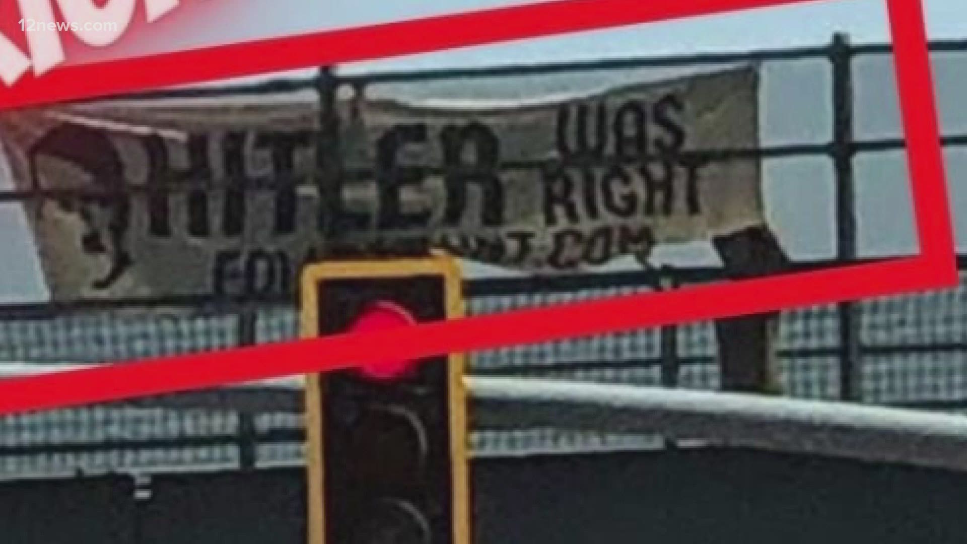 Four men were arrested over the weekend for trespassing on a railroad bridge in Queen Creek. They were caught taking photos and posing with a banner praising Hitler.