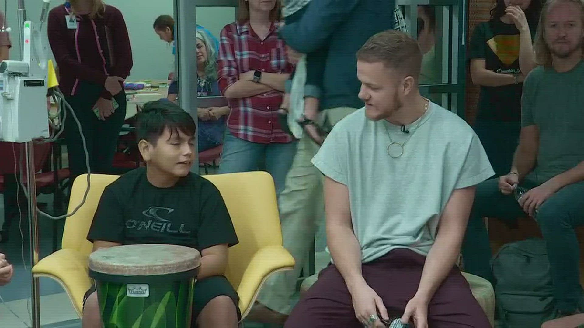 The chart-topping band Imagine Dragons visited Sophie's Place, a music therapy room at Cardon Children's Hospital.
