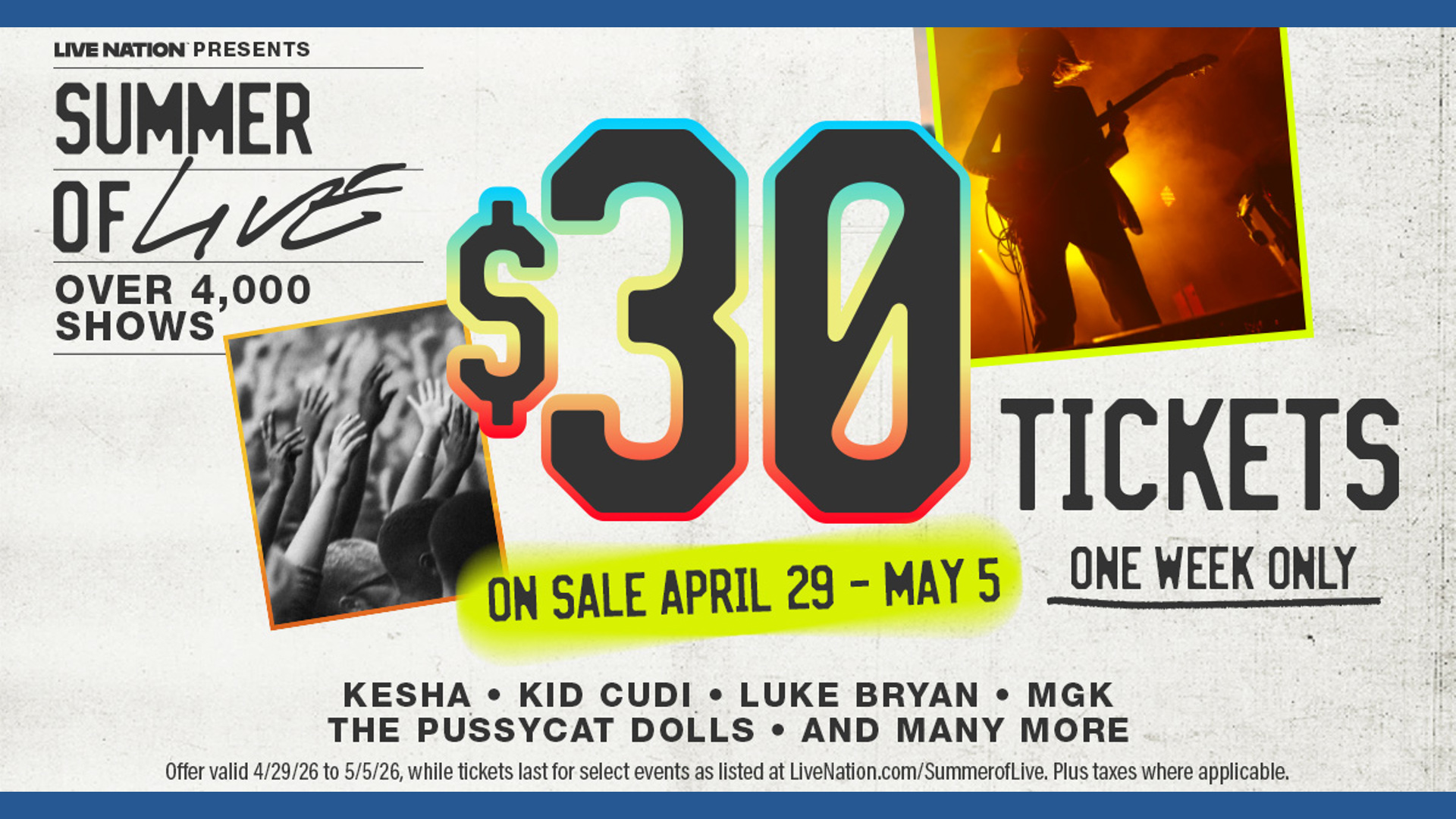 Here's how you can get $30 concert tickets during the 'Summer of Live ...