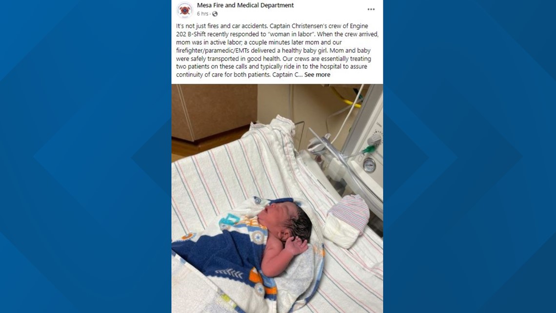 Mesa firefighters help deliver baby girl - Vimarsana News