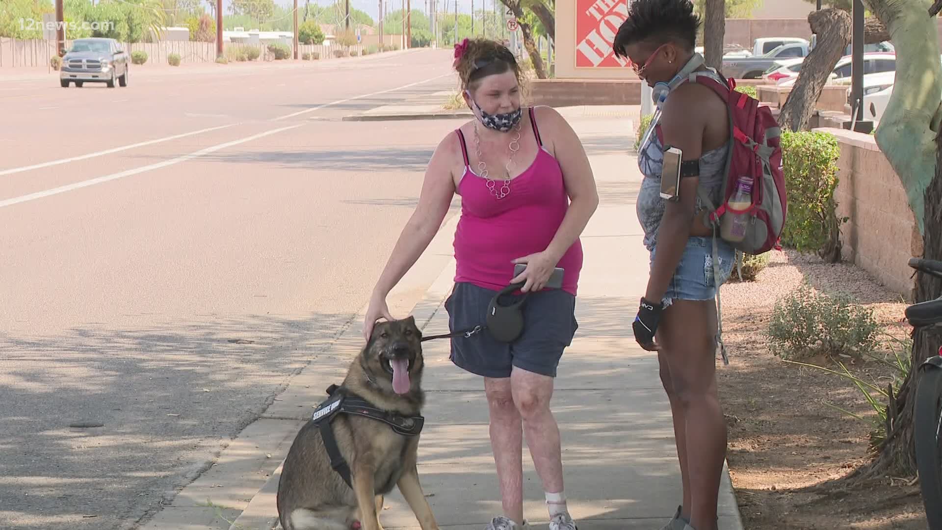Kelley McHood takes the bus on Val Vista and Broadway every day to get home. She says the driver has gone right by her, refusing service to her and her service dog.