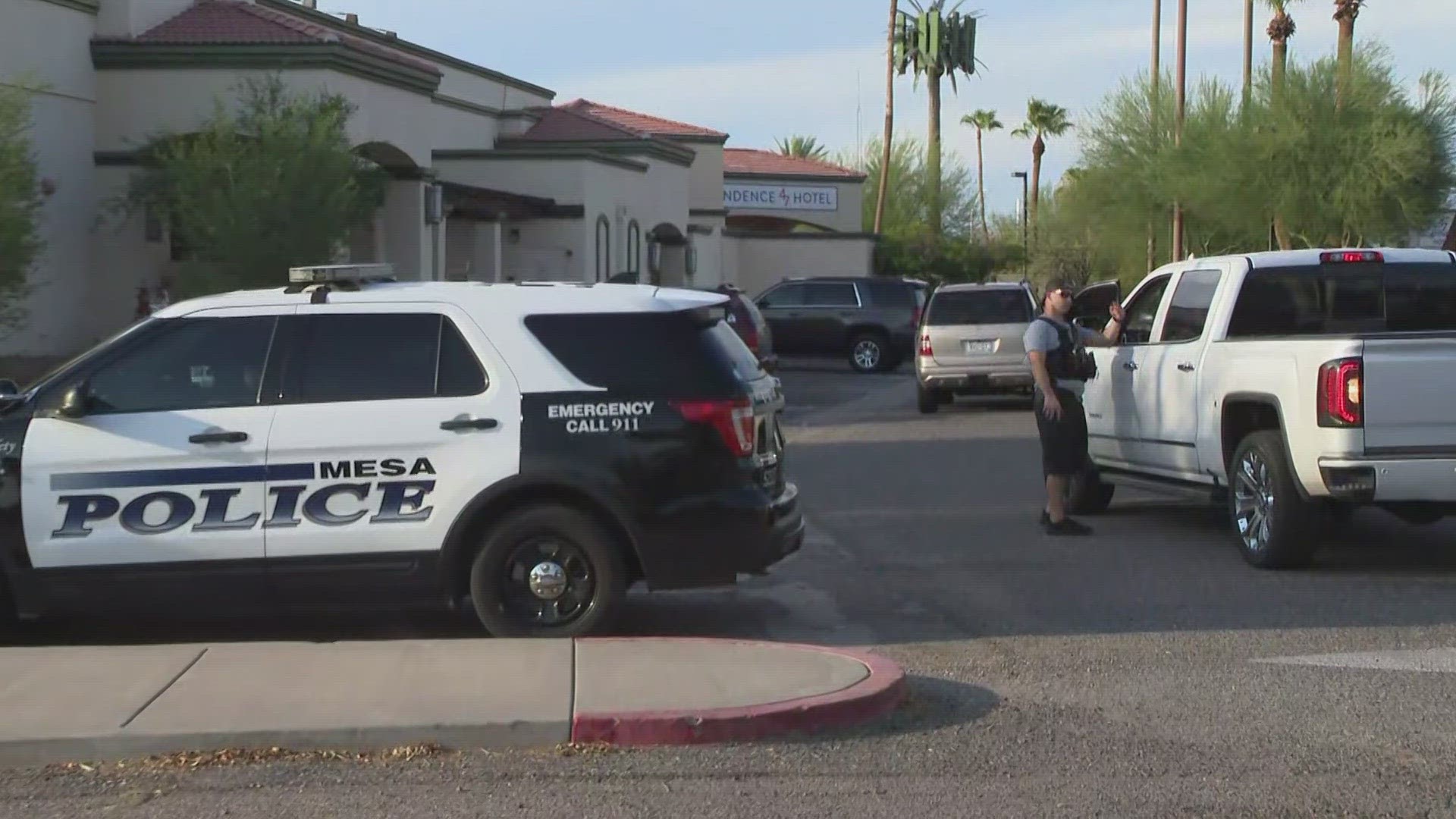 The Mesa Police Department confirmed officers were following a stolen vehicle.