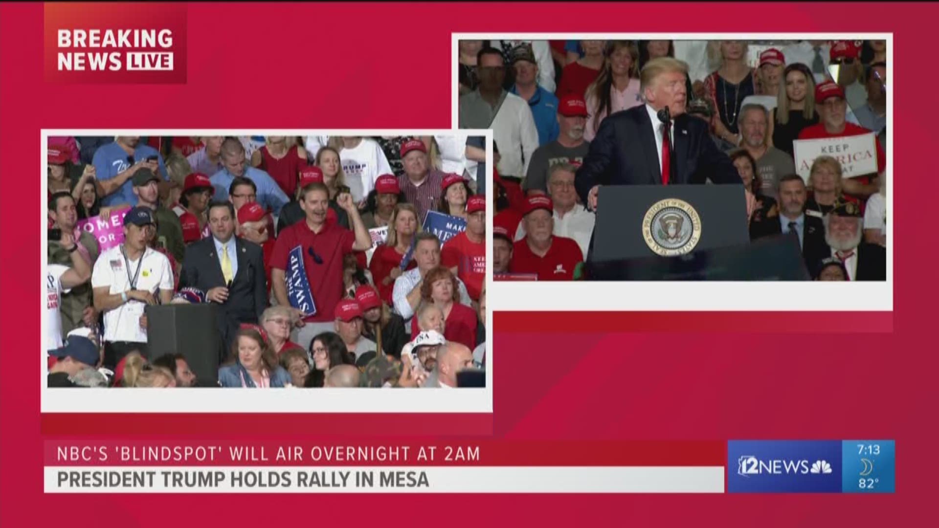 President Trump fired up a crowd in Mesa when he mention Hilary Clinton. The crowd booed and shouted "Lock her up!"