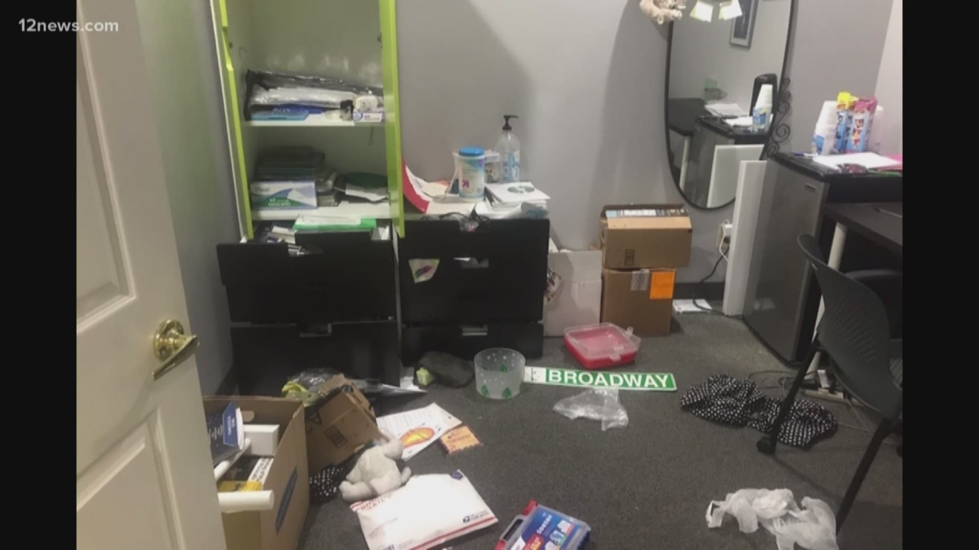 Someone broke into the Ahwatukee Children's Theater's rehearsal space overnight on Sunday and stole about 12 thousand dollars worth of electronics, including keyboards, microphones and a sound system. So far no arrests have been made.