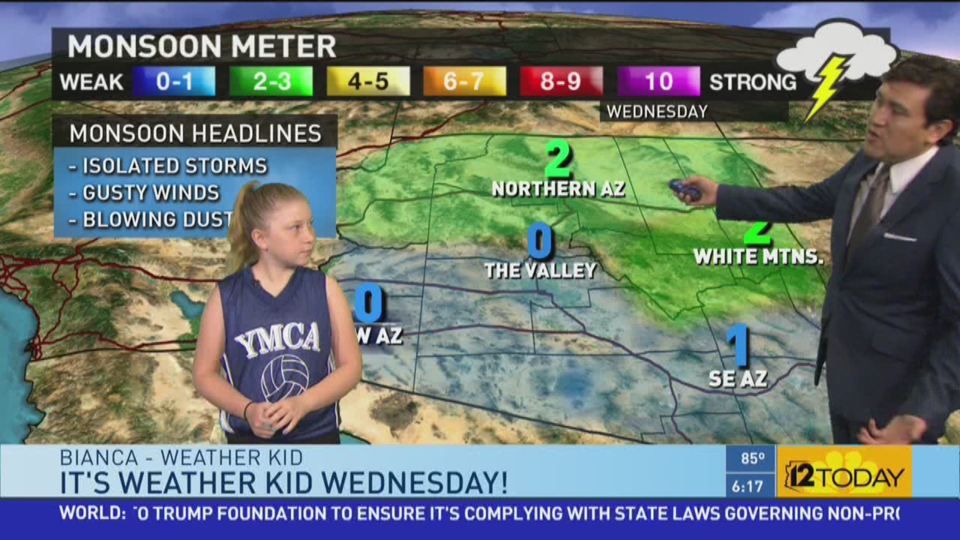 Bianca gives a shout-out to her favorite teachers and helps Jimmy with the forecast.