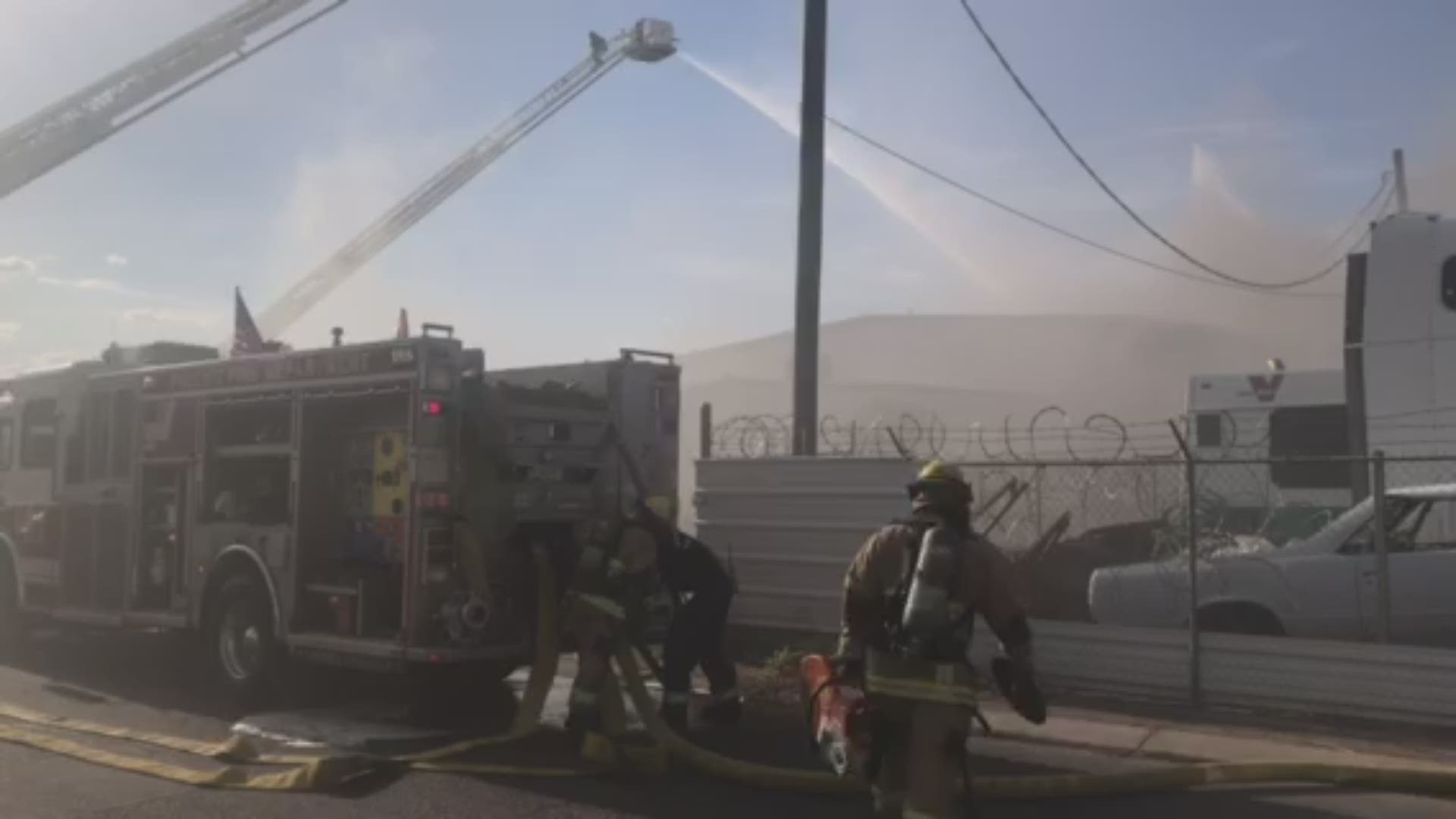 Crews are battling a second-alarm fire at a large building near 33rd Avenue and Sherman in south Phoenix. No injuries have been reported, but Phoenix Fire is asking people to avoid the area.