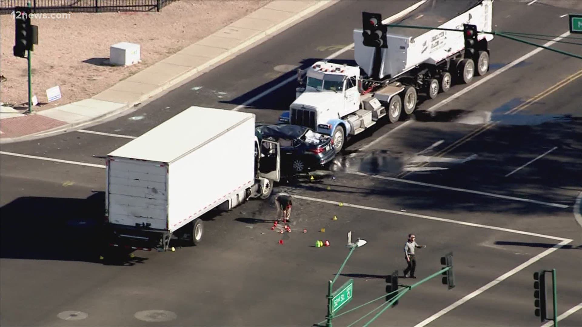 A woman and her unborn child were killed in a crash in Phoenix on Wednesday afternoon.