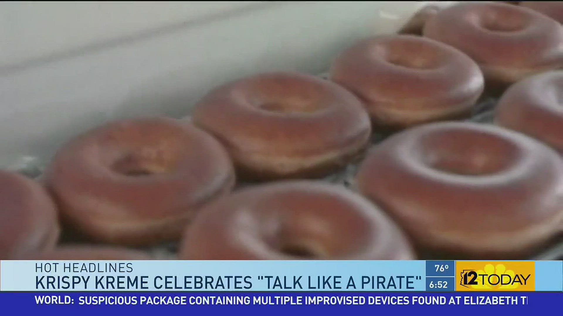 Krispy Kreme is offering free doughnuts for 'Talk Like a Pirate Day