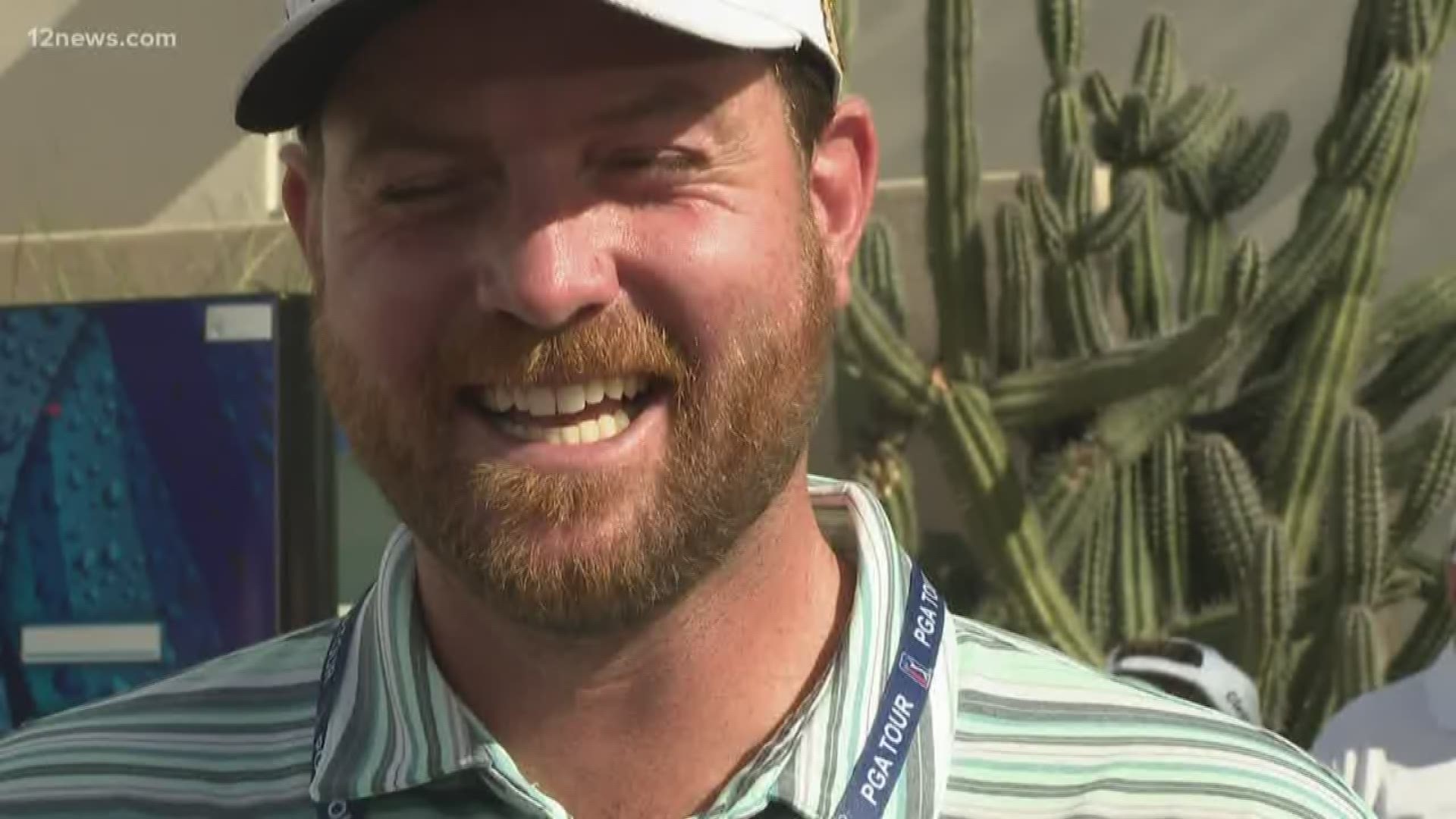 Zack Sucher made it through qualifiers and now he's playing in the Waste Management Phoenix Open and he's letting fans know how much he loves the opportunity.