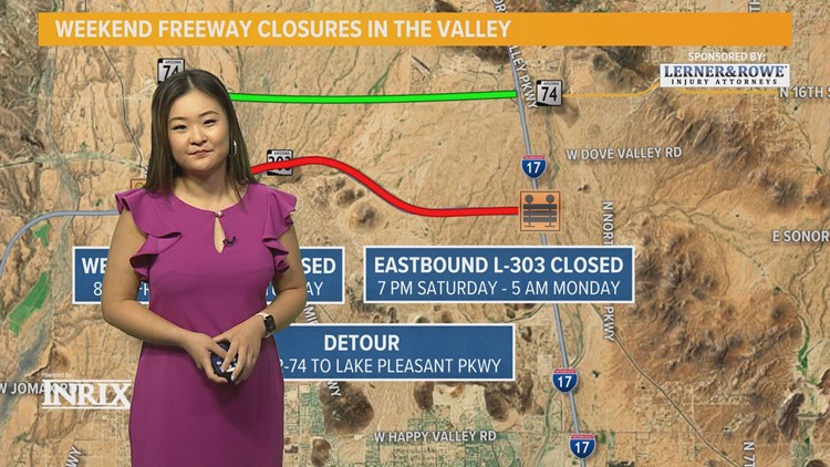 Here are the road closures and detours in Phoenix for the June 2 weekend