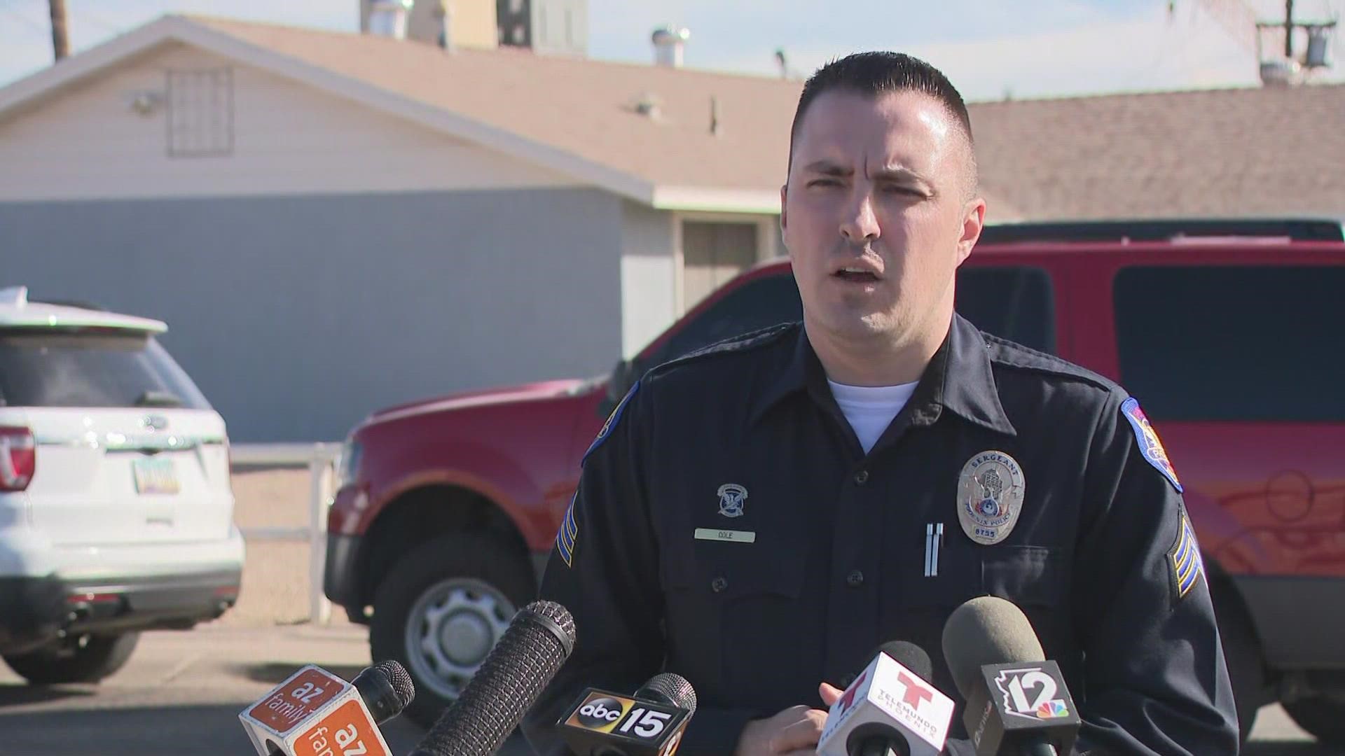 Officials from the Phoenix Police Department give an update on a shooting incident that occurred on Nov. 30 near Thomas Road and 59th Avenue.