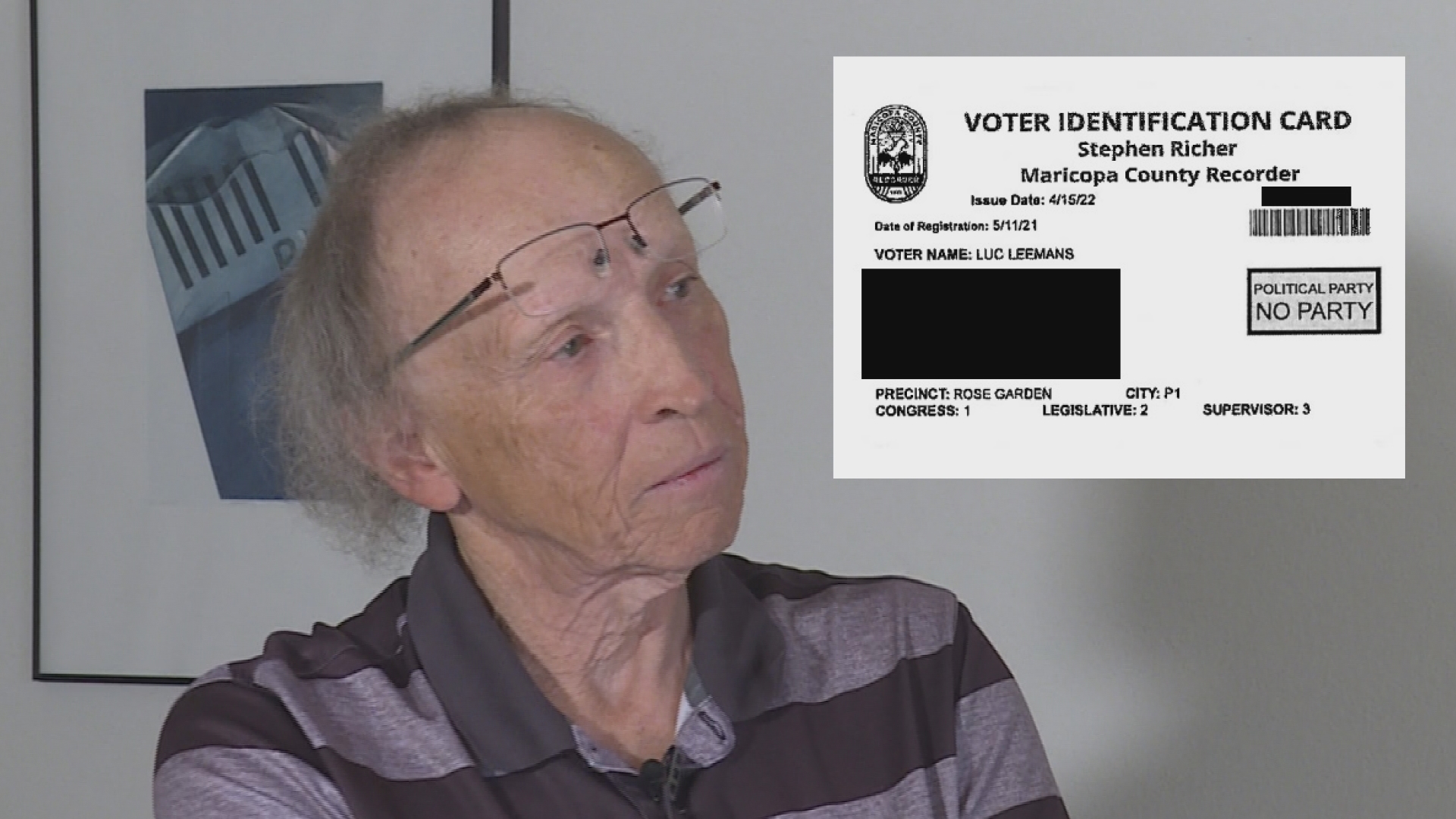 Luc Leemans is a US resident, but not a citizen. He says he was erroneously registered to vote when he renewed his license and has been trying to correct the error.