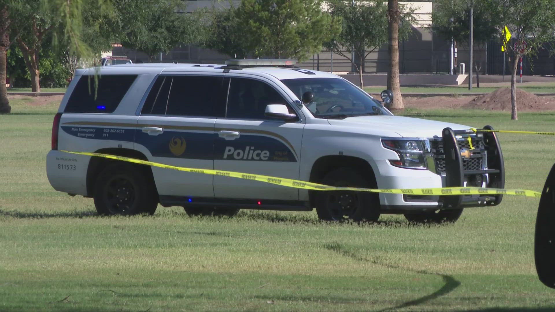 Police said the shooting victim was found in a park near 59th Avenue and Thomas Road.