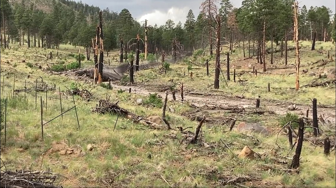 Video menunjukkan air mengalir di Pipa Api membakar bekas luka di Arizona