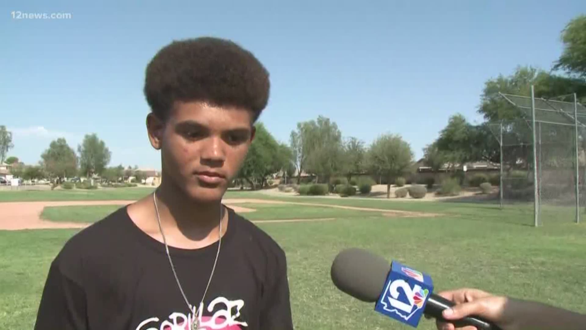 Josiah Wiedman was struck by lightning when walking through a park last week with his friend. 12 News was there when he returned to the park where he was struck.