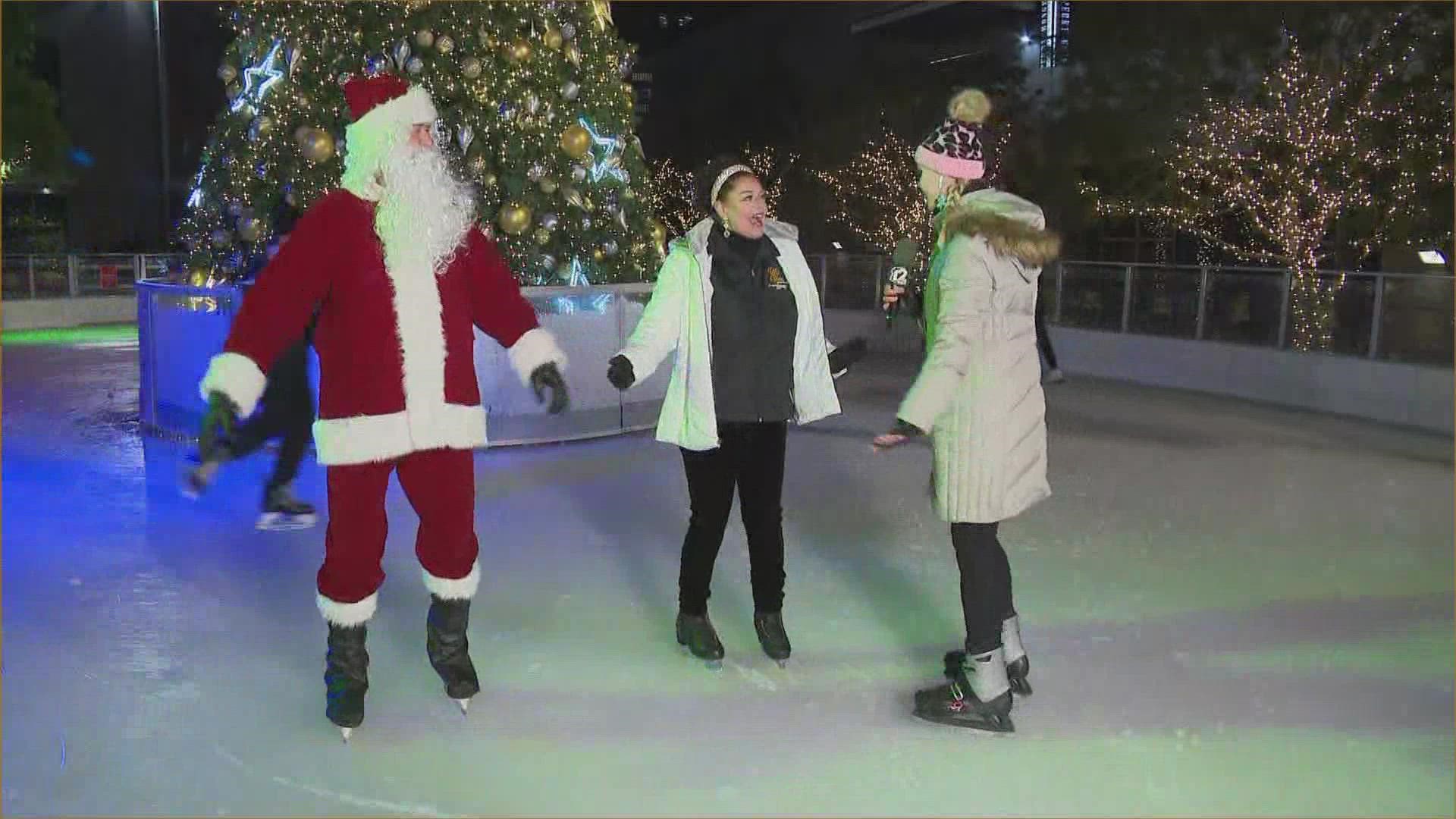 Krystle Henderson is at the opening of CitySkate in downtown Phoenix and learns to spin on the ice from the ASU figure skating team.