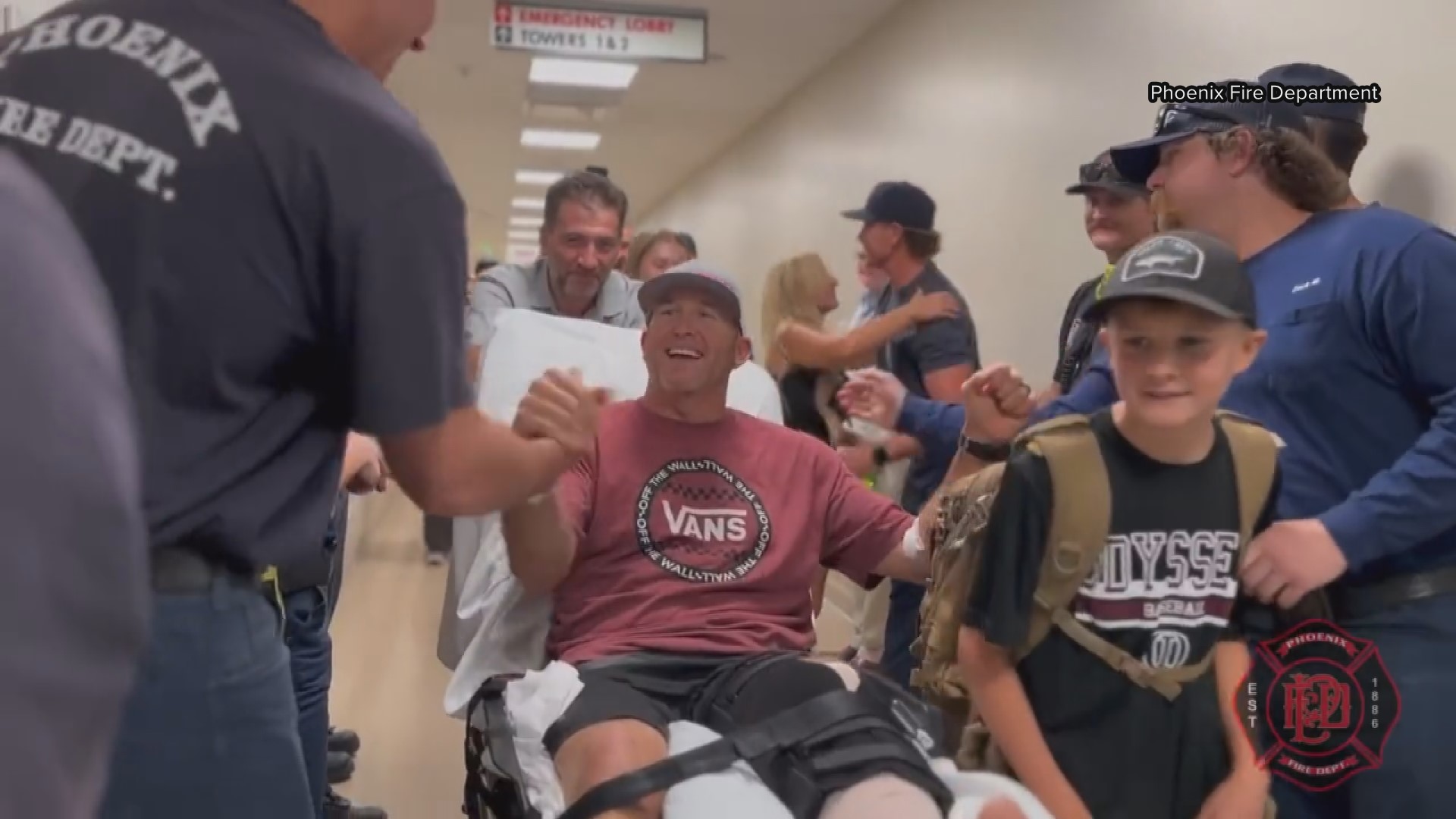 Phoenix Fire Department shared this video on the firefighter's released following an on-duty accident last week.