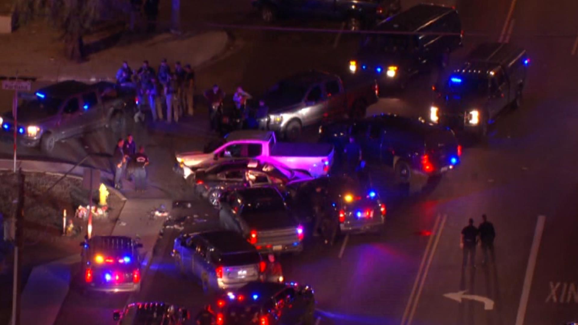 No officers were injured in a shooting in central Phoenix, police say. Sky12 is over the scene.