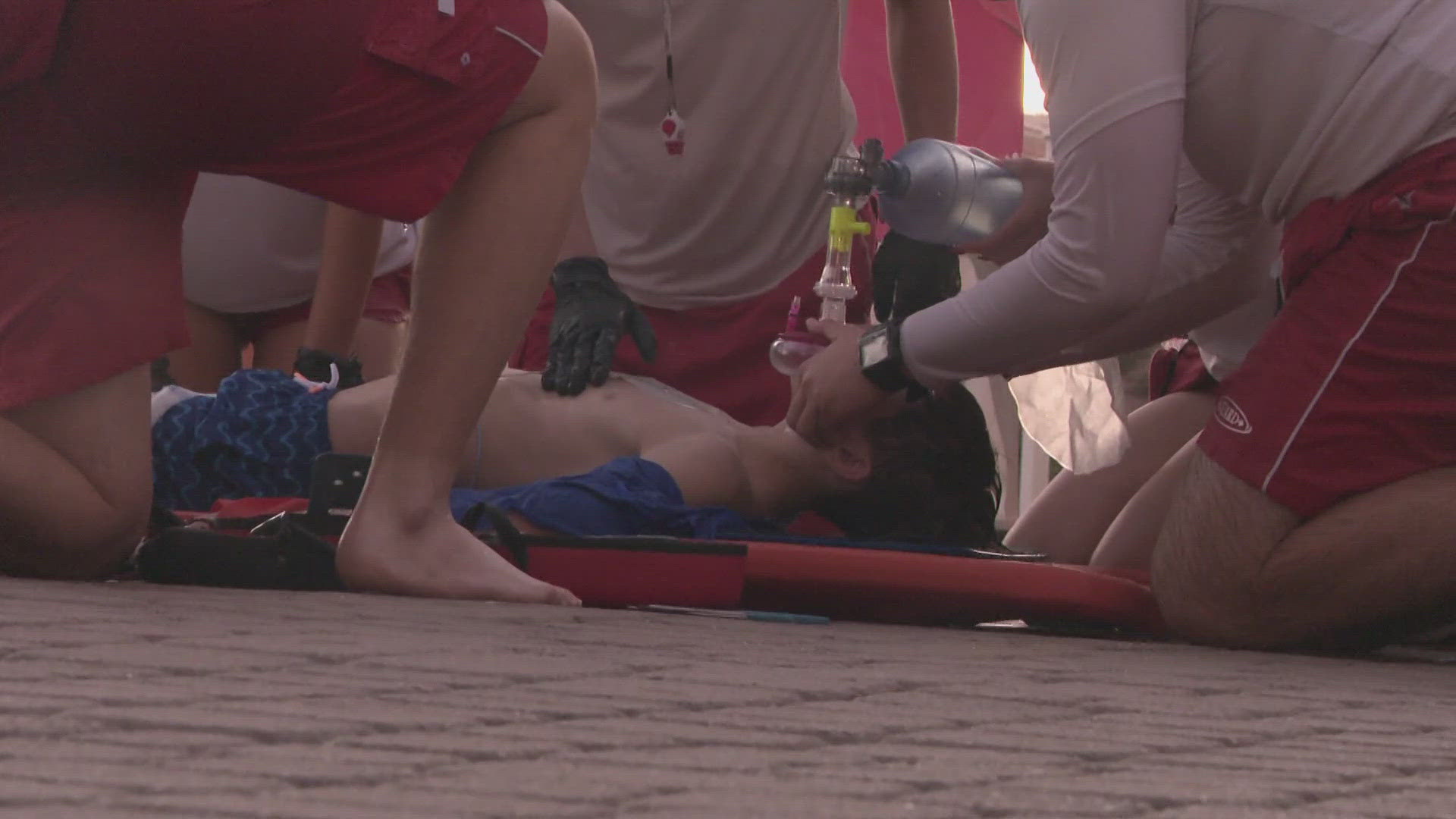 A mock drowning was staged Friday in the pool at Phoenix's Arizona Grand resort to help train medical professionals.