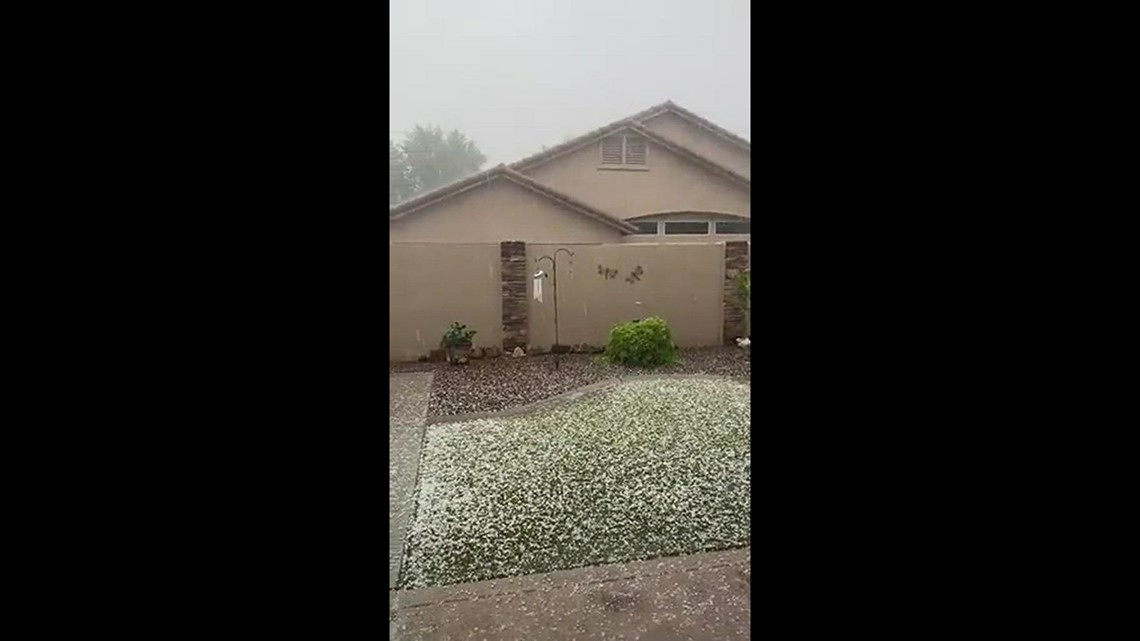 Hail falling in Glendale