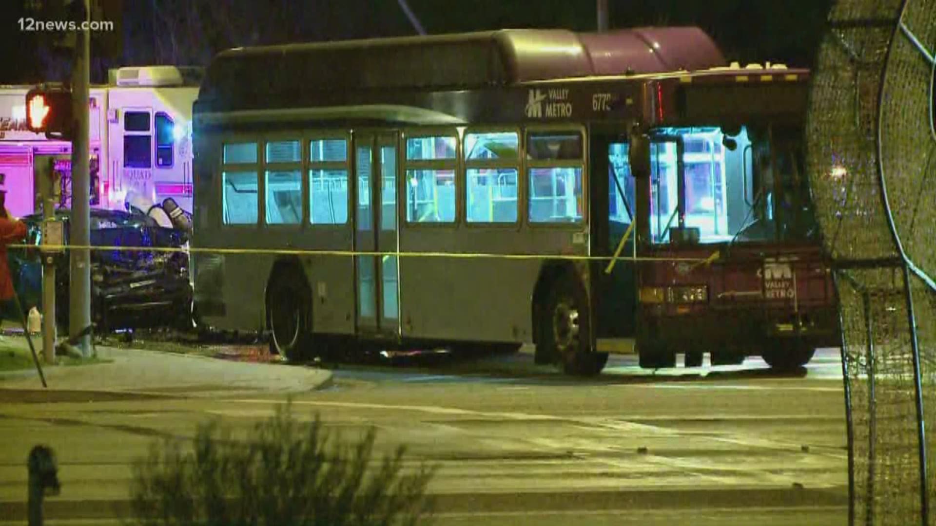A man is dead after rear-ending a Mesa bus.