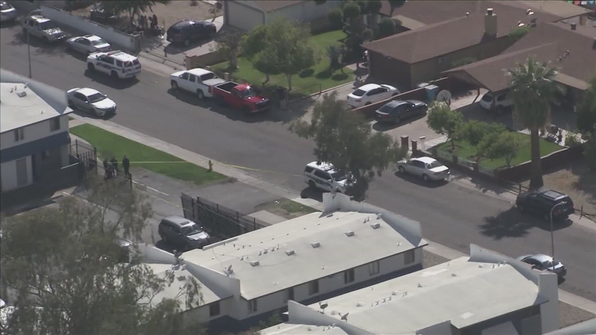 One person is dead after three people were shot Monday afternoon near 45th Avenue and Thomas Road in Phoenix, the city's police department said.